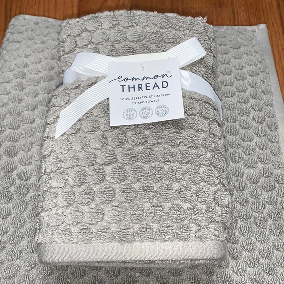 common THREAD 100% Zero Twist Cotton Towel Set 6-Piece Quick Dry Ultra Absorbent - Picture 10 of 12